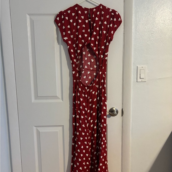 Reformation Red and White Heart Maxi Dress - Picture 2 of 4